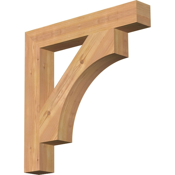 Ekena Millwork Westlake Block Smooth Bracket, Western Red Cedar, 3 1/2"W x 24"D x 24"H BKT04X24X24WTL05SWR - main